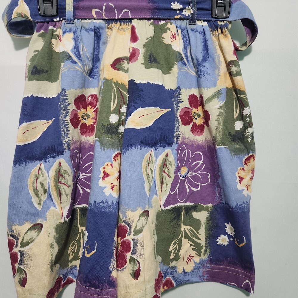 Vintage Capacity Floral Postage Stamp-Look Shorts W Tie. Size Small. 100% Cotton